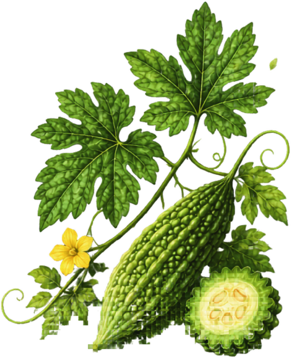 Bitter melon botanical illustration