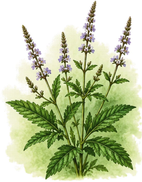 Vervain leaves botanical illustration