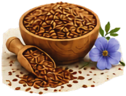 Flaxseed botanical illustration