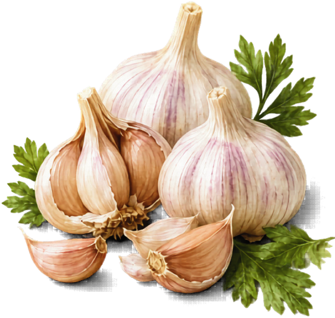 Garlic botanical illustration