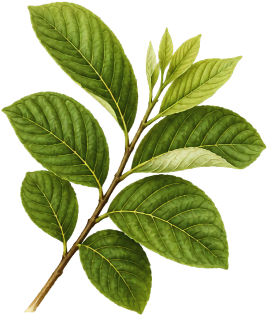 Guava leaves botanical illustration