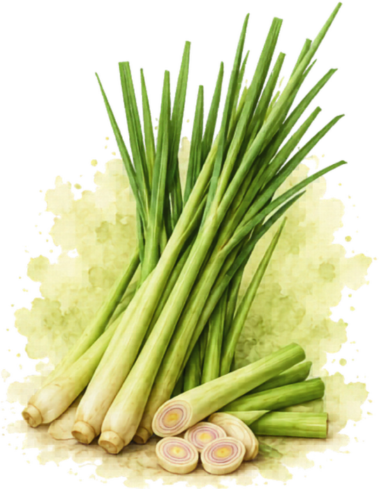 Lemongrass botanical illustration