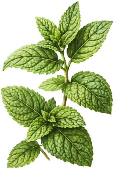 Mint leaves botanical illustration